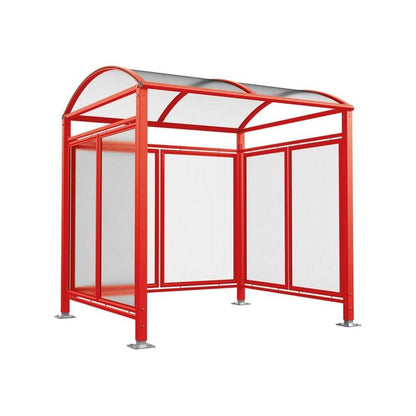 Cityscape Direct Barrel Roof Bicycle Shelter Red (RAL 3020) / Single Unit (With Cladding)