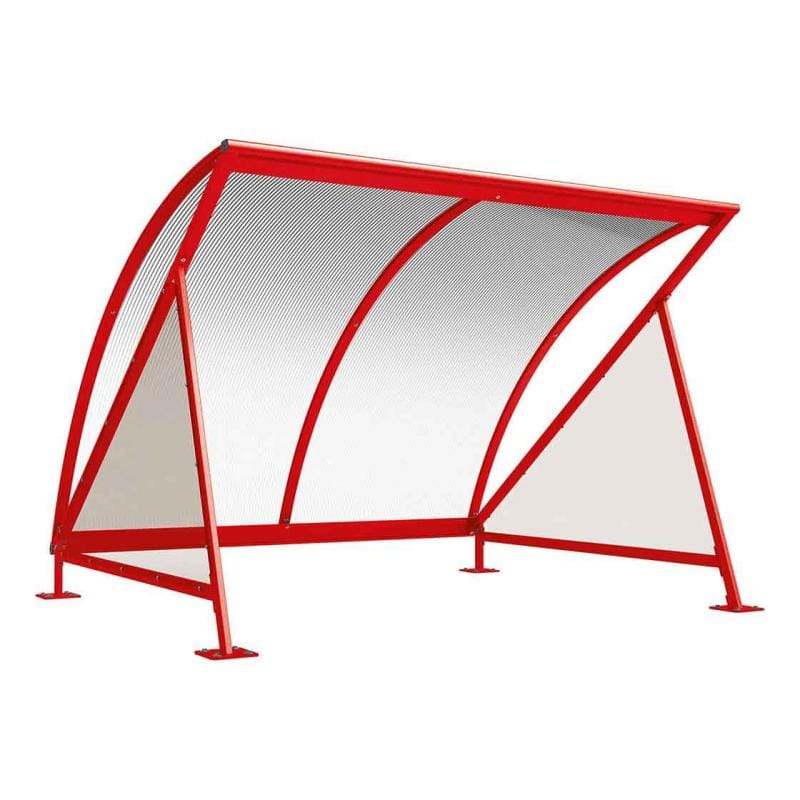 Cityscape Direct Crescent Bicycle Shelter Red (RAL 3020) / Single Unit (without Bicycle Rack)