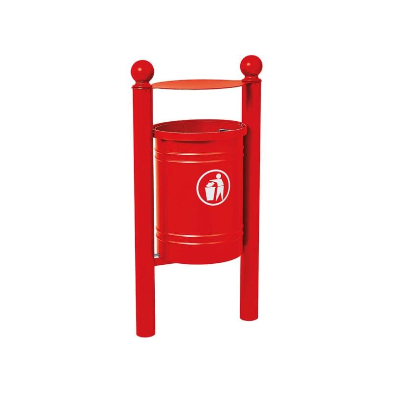 Cityscape Direct Province Litter Bin Red (RAL 3020) / Sphere