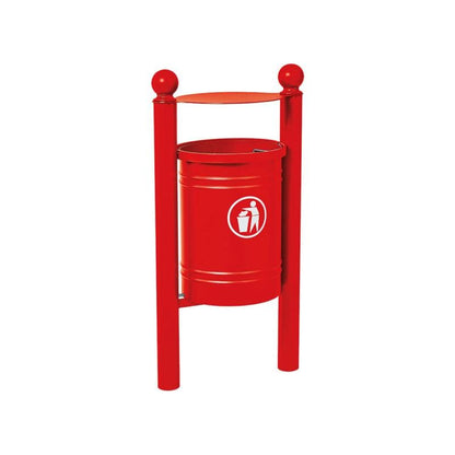 Cityscape Direct Province Litter Bin Red (RAL 3020) / Sphere