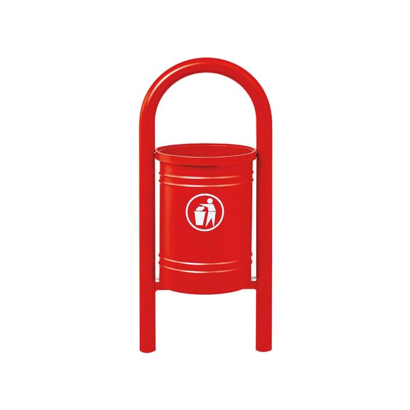Cityscape Direct Vercors Litter Bin Red (RAL 3020)