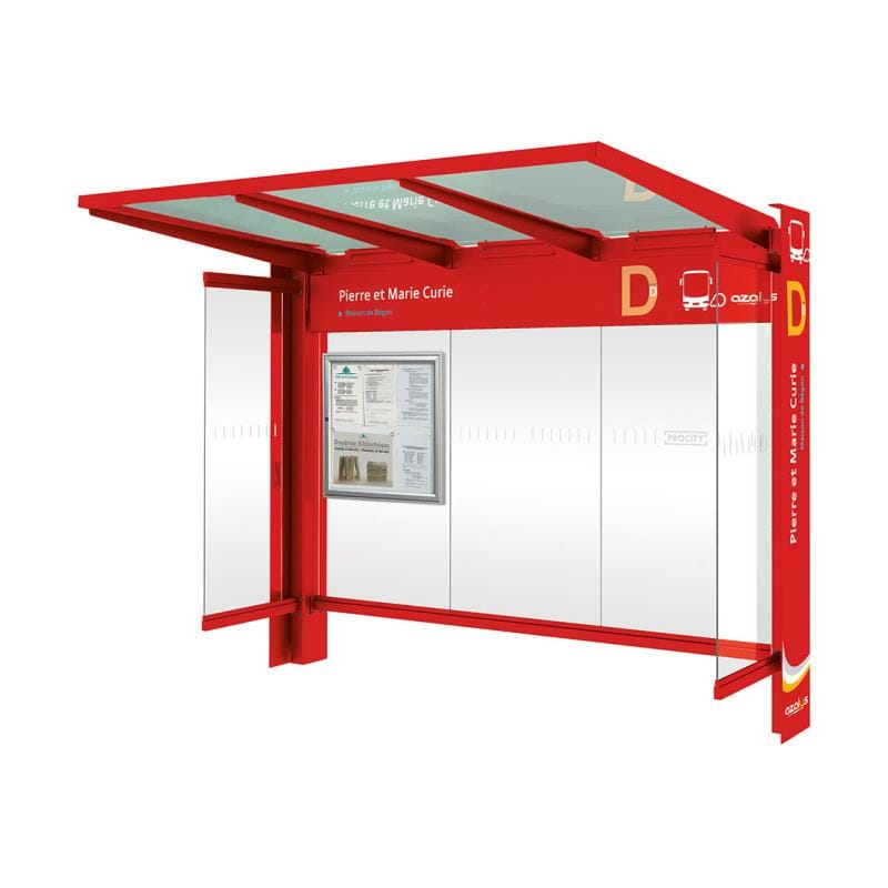 Cityscape Direct Kube Bus Shelter Red (RAL 3020) / With Side Cladding / Not Required