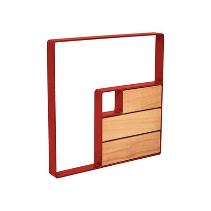 Cityscape Direct Kube Bicycle Stand Steel and Light Oak / Burgundy (RAL 3004)