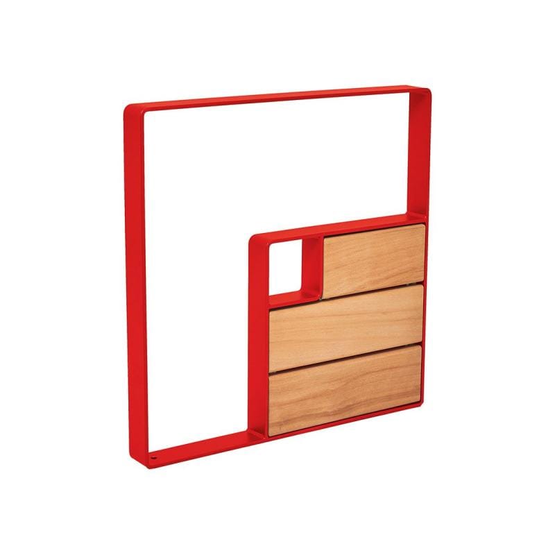 Cityscape Direct Kube Bicycle Stand Steel and Light Oak / Red (RAL 3020)