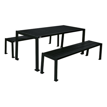 Cityscape Direct Silaos Picnic Table (All Steel) Table Only / Black (RAL 9005)