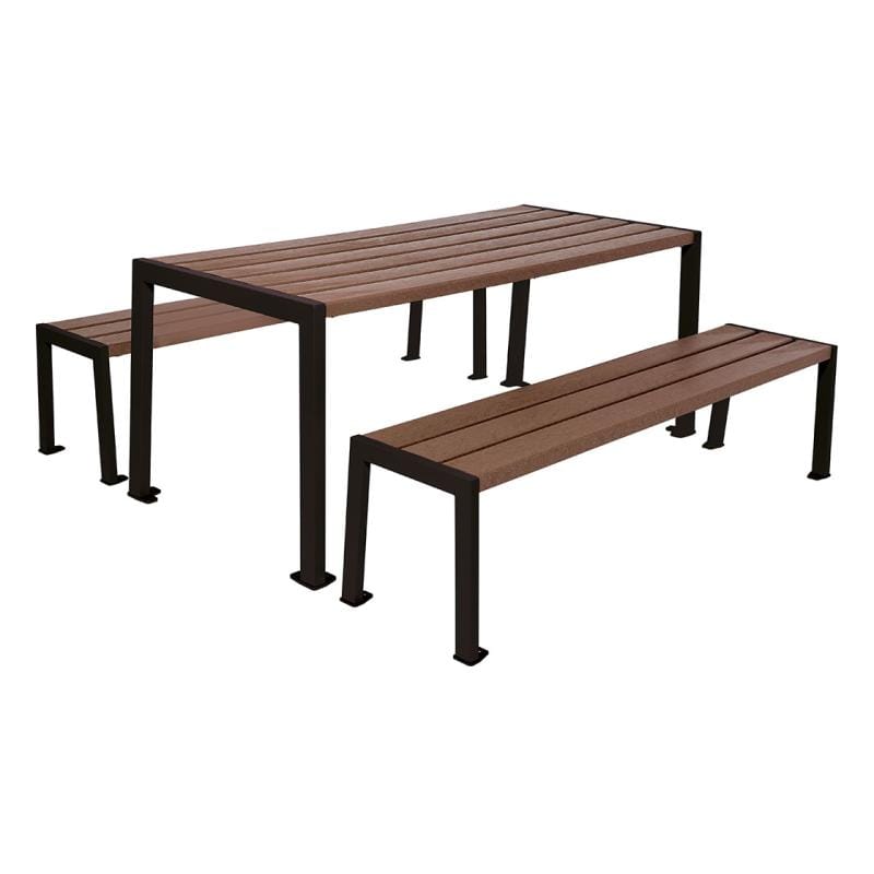 Cityscape Direct Silaos Picnic Table (Steel and Recycled Plastic) Table Only / Black (RAL 9005)