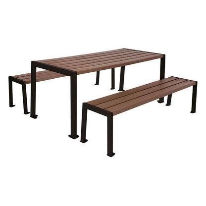 Cityscape Direct Silaos Picnic Table (Steel and Recycled Plastic) Table Only / Black (RAL 9005)