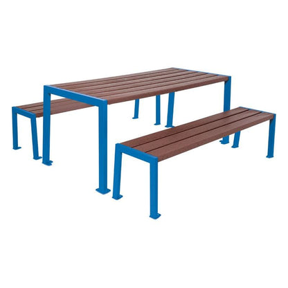 Cityscape Direct Silaos Picnic Table (Steel and Recycled Plastic) Table Only / Blue (RAL 5010)