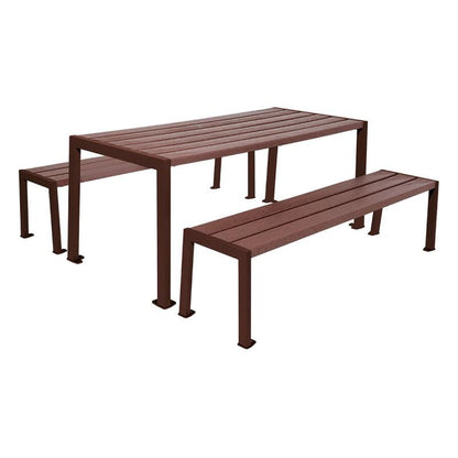 Cityscape Direct Silaos Picnic Table (Steel and Recycled Plastic) Table Only / Brown (RAL 8017)