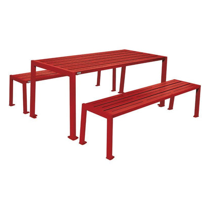 Cityscape Direct Silaos Picnic Table (All Steel) Table Only / Burgundy (RAL 3004)