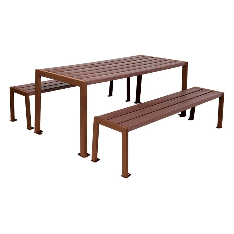 Cityscape Direct Silaos Picnic Table (Steel and Recycled Plastic) Table Only / Corten Effect