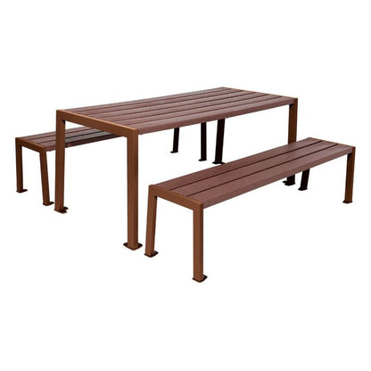 Cityscape Direct Silaos Picnic Table (Steel and Recycled Plastic) Table Only / Corten Effect