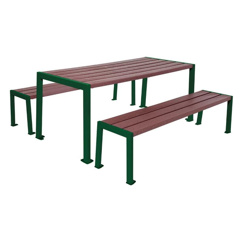 Cityscape Direct Silaos Picnic Table (Steel and Recycled Plastic) Table Only / Green (RAL 6005)