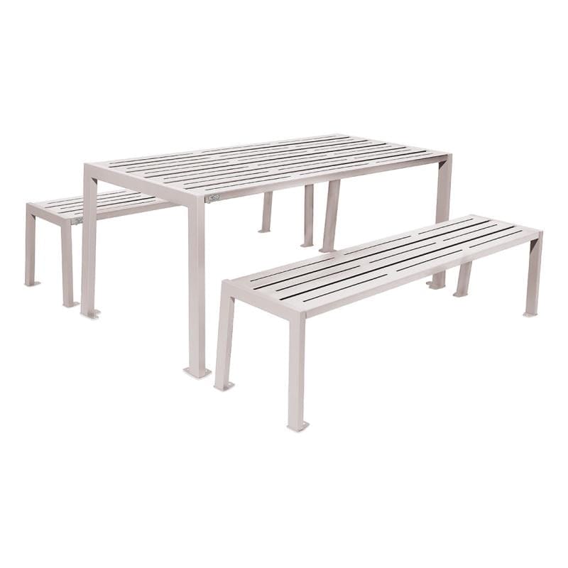 Cityscape Direct Silaos Picnic Table (All Steel) Table Only / Light Grey (RAL 7044)