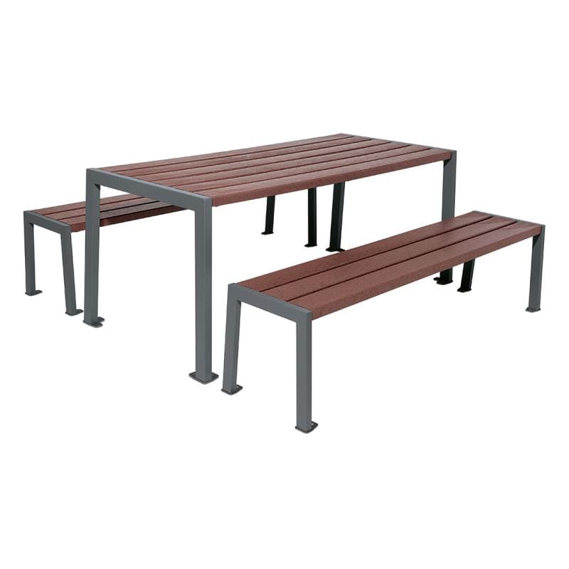 Cityscape Direct Silaos Picnic Table (Steel and Recycled Plastic) Table Only / Procity Grey