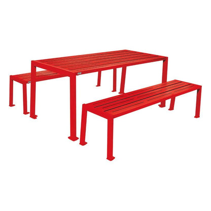 Cityscape Direct Silaos Picnic Table (All Steel) Table Only / Red (RAL 3020)