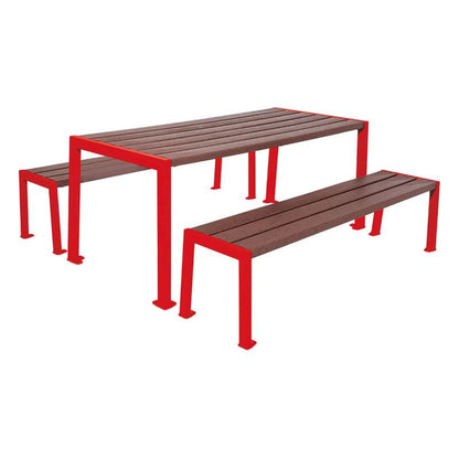 Cityscape Direct Silaos Picnic Table (Steel and Recycled Plastic) Table Only / Red (RAL 3020)