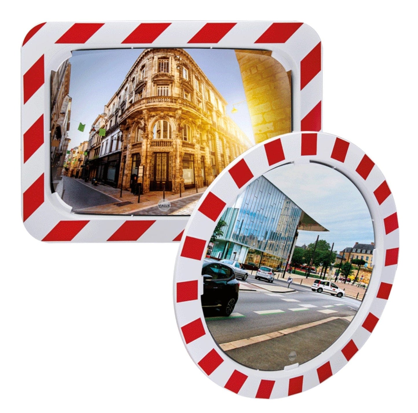 Cityscape Direct Traffic Mirror with Red and White Frame