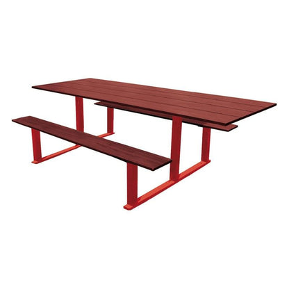 Cityscape Direct Riga Picnic Table Wheelchair Accessible / Burgundy (RAL 3004)