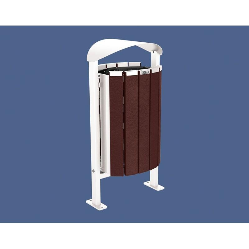 Cityscape Direct Silaos Litter Bin (Steel and Recycled Plastic) White (RAL 9010) / Base Plates