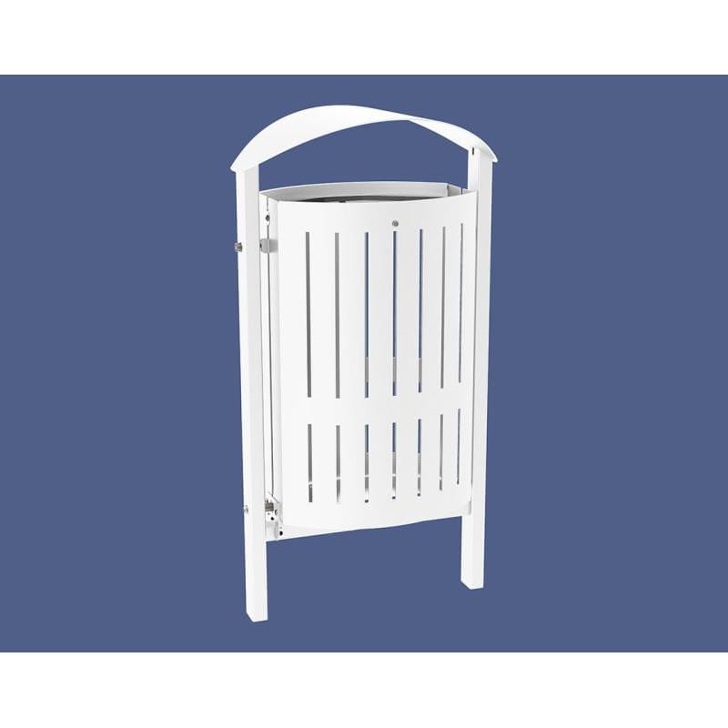 Cityscape Direct Silaos Litter Bin (Steel) White (RAL 9010) / Concreted