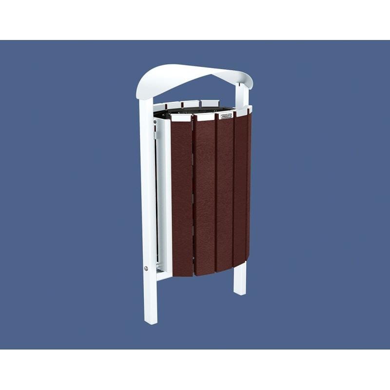 Cityscape Direct Silaos Litter Bin (Steel and Recycled Plastic) White (RAL 9010) / Concreted