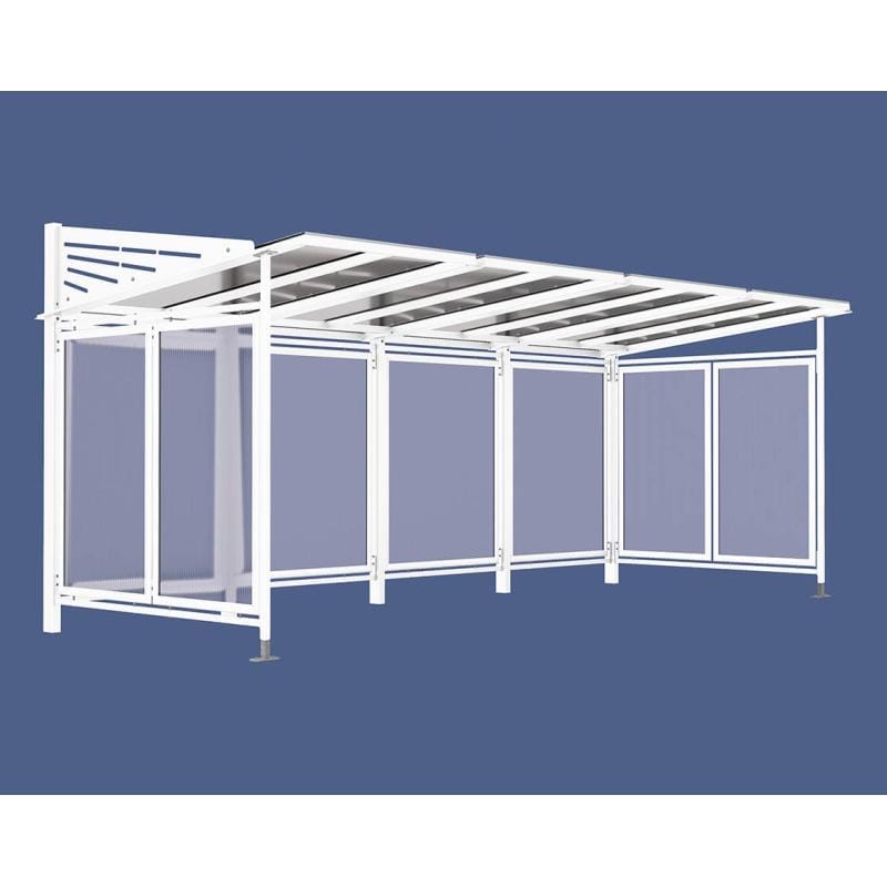 Cityscape Direct Conviviale Bicycle Shelter White (RAL 9010) / Extended Unit (Full Cladding)
