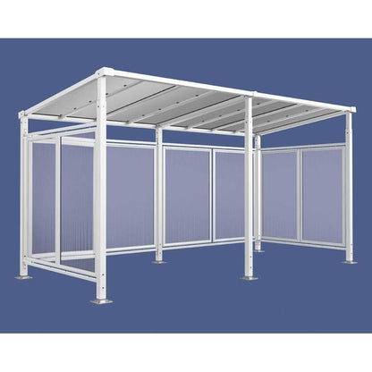 Cityscape Direct Milan Bicycle Shelter White (RAL 9010) / Extended Unit (Full Cladding)