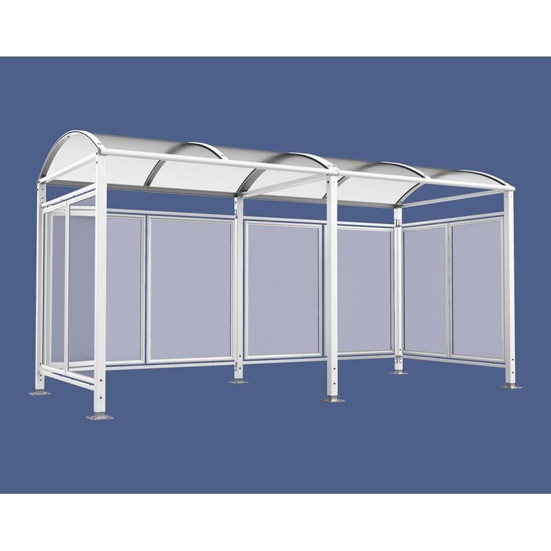 Cityscape Direct Barrel Roof Bicycle Shelter White (RAL 9010) / Extended Unit (With Cladding)