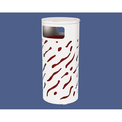 Cityscape Direct Venice Litter Bin (with Cover) White (RAL 9010) / Galvanised and Painted Bucket (to match frame)