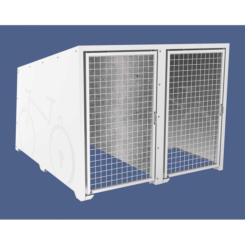 Cityscape Direct Berlin Bicycle Shelter White (RAL 9010) / Galvanised and Painted (to match steel casing) / Not Required