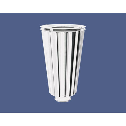 Cityscape Direct Lofoten Litter Bin (Steel) White (RAL 9010) / Galvanised Bucket (Unpainted)