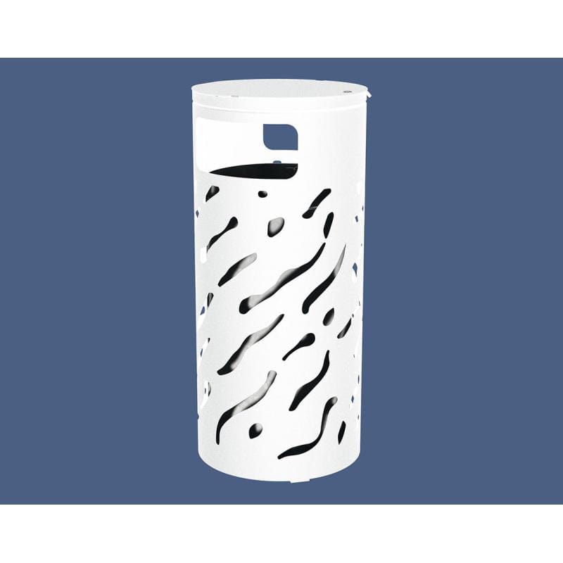 Cityscape Direct Venice Litter Bin (with Cover) White (RAL 9010) / Galvanised Bucket (Unpainted)