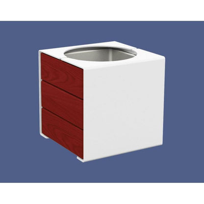 Cityscape Direct Kube Planter (Steel and Wood) White (RAL 9010) / Mahogany
