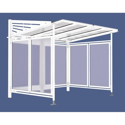 Cityscape Direct Conviviale Bicycle Shelter White (RAL 9010) / Single Unit (Full Cladding)