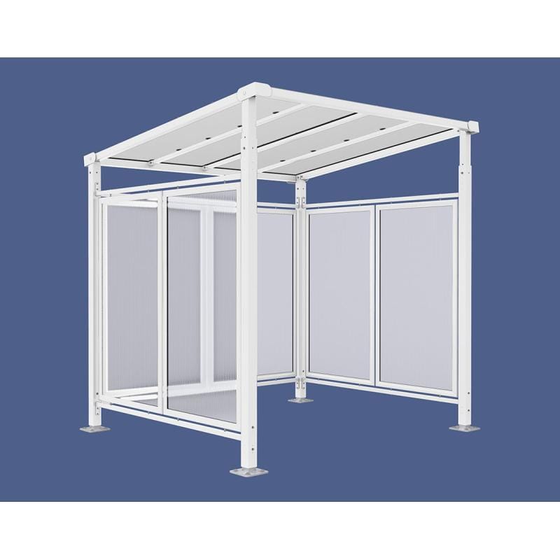 Cityscape Direct Milan Bicycle Shelter White (RAL 9010) / Single Unit (Full Cladding)