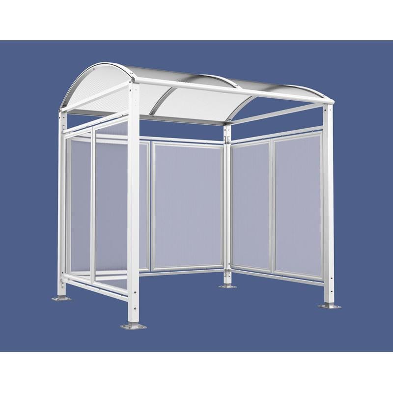 Cityscape Direct Barrel Roof Bicycle Shelter White (RAL 9010) / Single Unit (With Cladding)