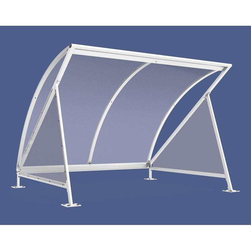 Cityscape Direct Crescent Bicycle Shelter White (RAL 9010) / Single Unit (without Bicycle Rack)