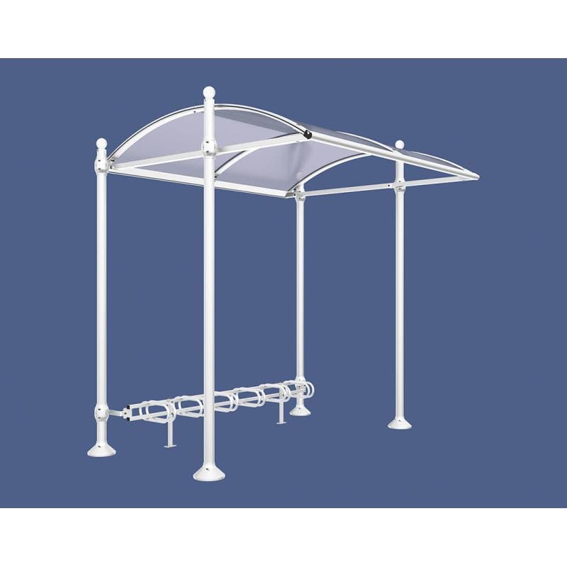 Cityscape Direct Province Bicycle Shelter White (RAL 9010) / Sphere / No Cladding