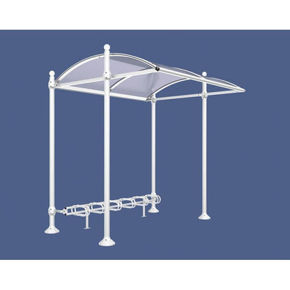 Cityscape Direct Province Bicycle Shelter White (RAL 9010) / Sphere / No Cladding