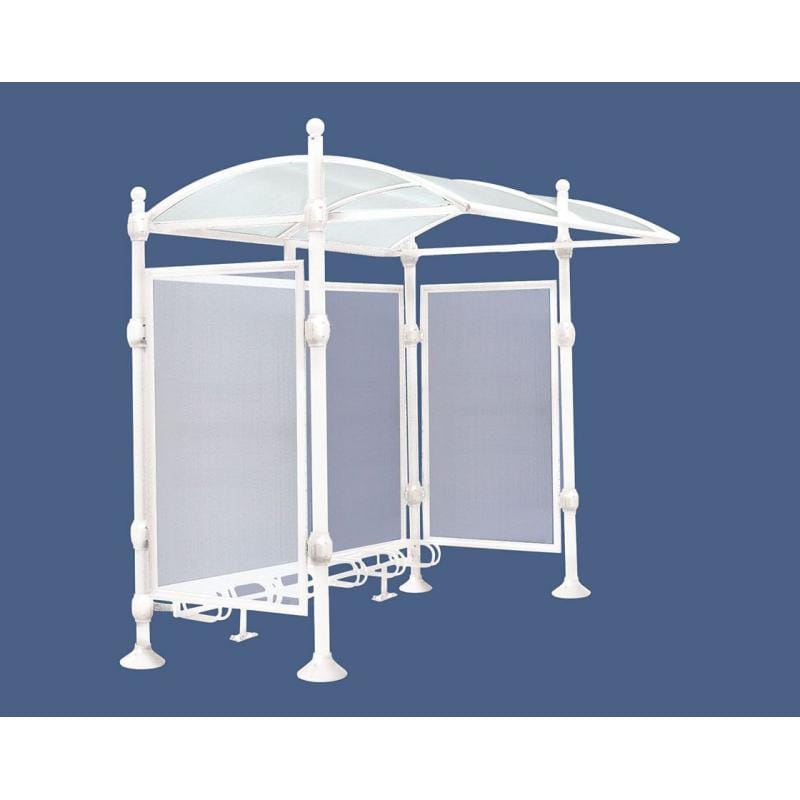 Cityscape Direct Province Bicycle Shelter White (RAL 9010) / Sphere / With Cladding