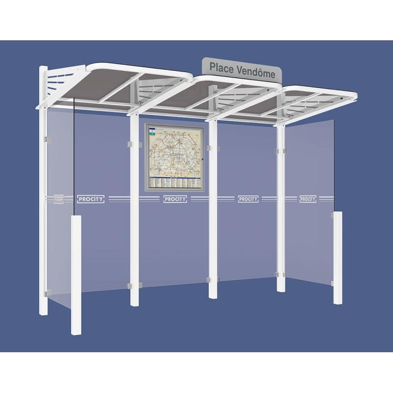 Cityscape Direct Conviviale Bus Shelter White (RAL 9010) / With cladding on both sides / Not Required