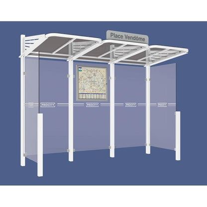 Cityscape Direct Conviviale Bus Shelter White (RAL 9010) / With cladding on both sides / Not Required