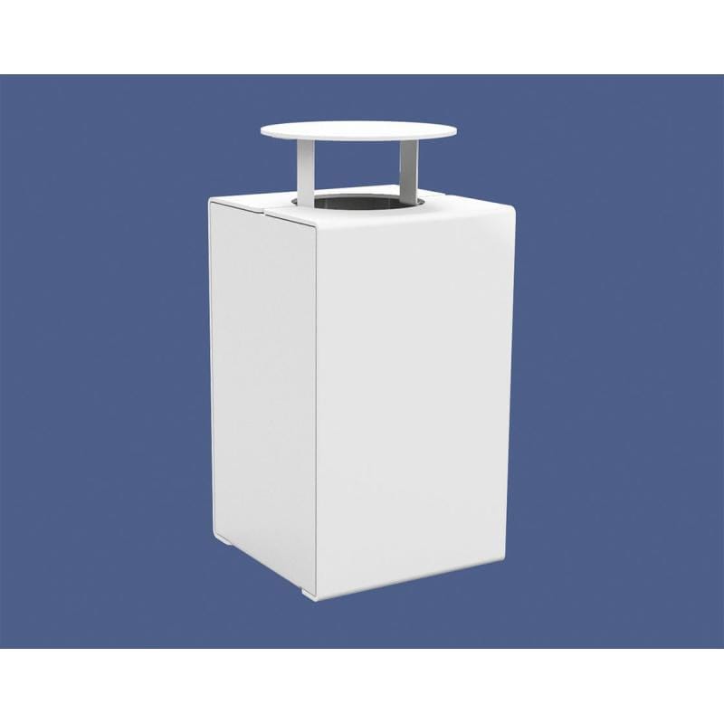 Cityscape Direct Kube Litter Bin (Steel) White (RAL 9010) / With Lid