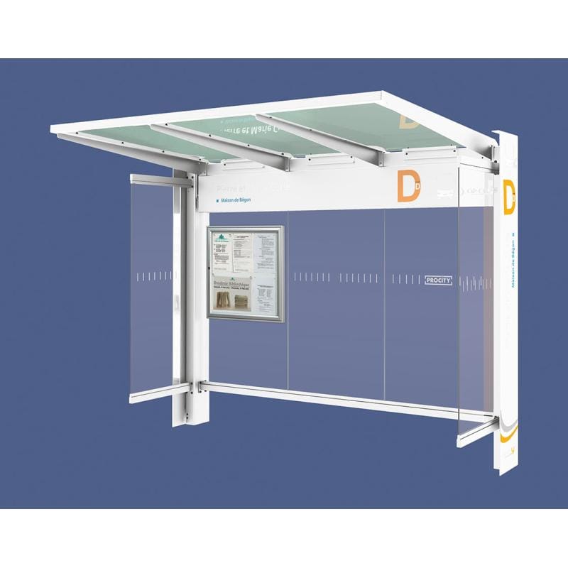 Cityscape Direct Kube Bus Shelter White (RAL 9010) / With Side Cladding / Not Required