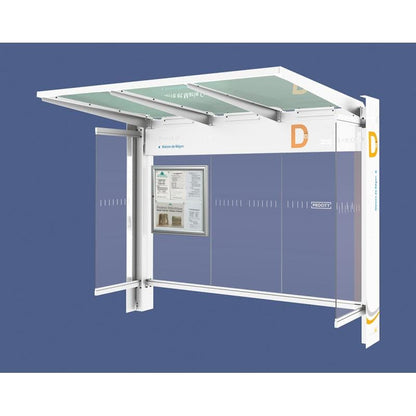 Cityscape Direct Kube Bus Shelter White (RAL 9010) / With Side Cladding / Not Required